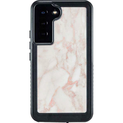 Rose Gold Marble Galaxy S24 Plus Waterproof Case
