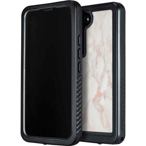 Rose Gold Marble Galaxy S24 Plus Waterproof Case