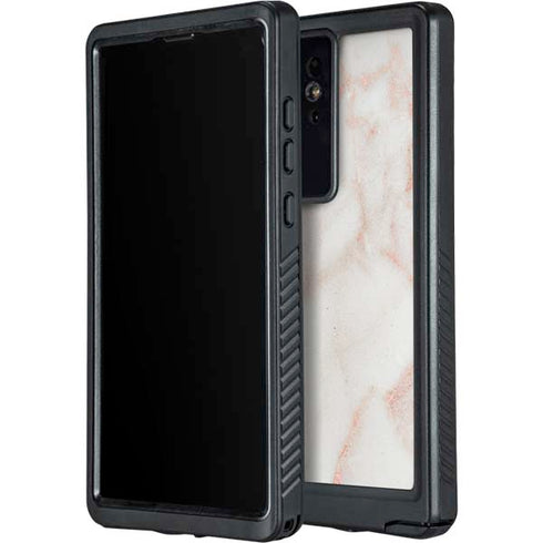 Rose Gold Marble Galaxy S24 Ultra Waterproof Case
