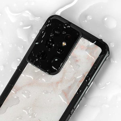 Rose Gold Marble Galaxy S24 Ultra Waterproof Case