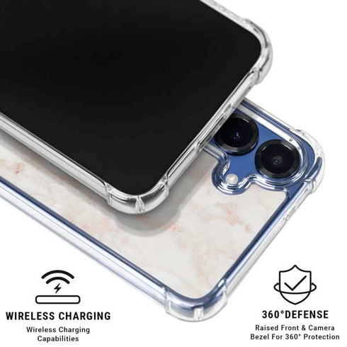Rose Gold Marble Galaxy S25 FE Clear Case