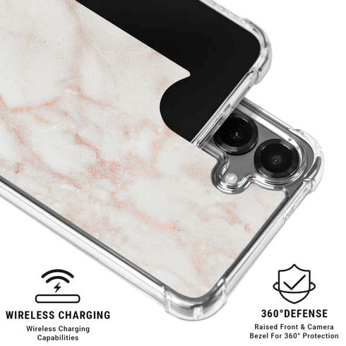 Rose Gold Marble Galaxy S26 Clear Case