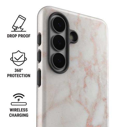 Rose Gold Marble Galaxy S26 Impact Case