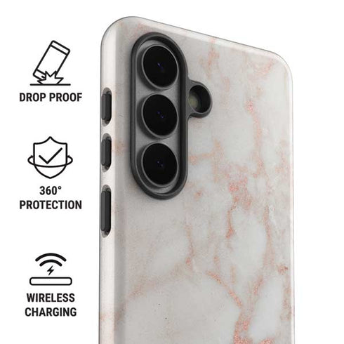 Rose Gold Marble Galaxy S26 Plus Impact Case