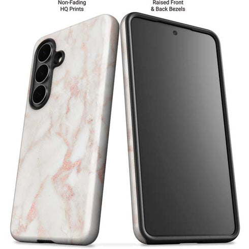 Rose Gold Marble Galaxy S26 Plus Impact Case
