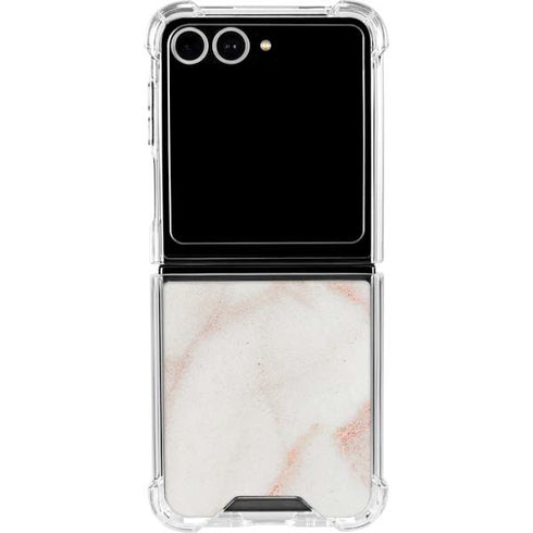 Rose Gold Marble Galaxy Z Flip7 Clear Case