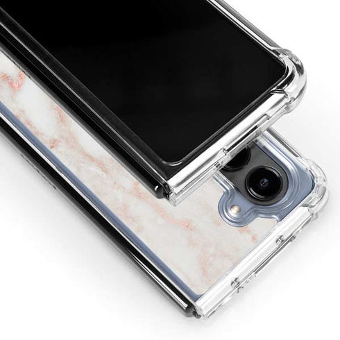 Rose Gold Marble Galaxy Z Fold5 5G Clear Case