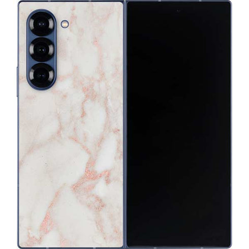 Rose Gold Marble Galaxy Z Fold6 Skin