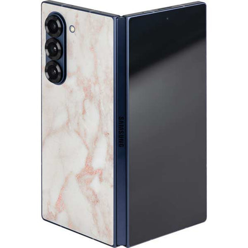 Rose Gold Marble Galaxy Z Fold6 Skin