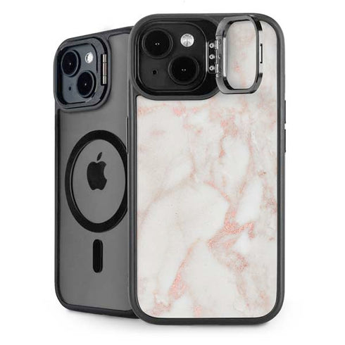 Rose Gold Marble iPhone 14 Plus Kickstand Case