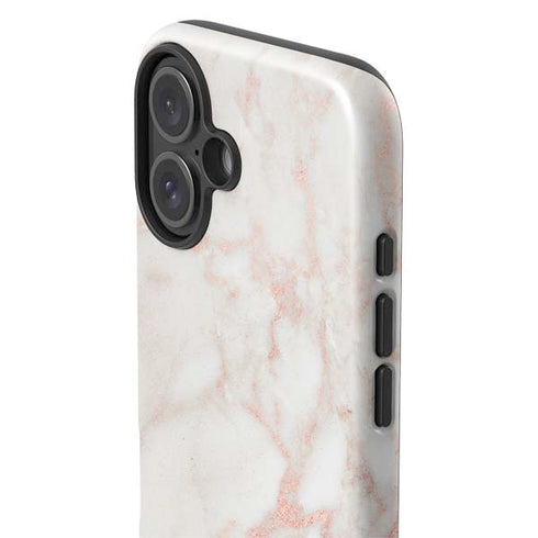 Rose Gold Marble iPhone 16 Impact Case
