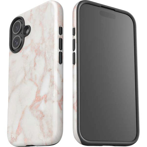 Rose Gold Marble iPhone 16 Impact Case