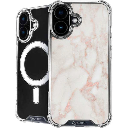Rose Gold Marble iPhone 16 Plus MagSafe Case