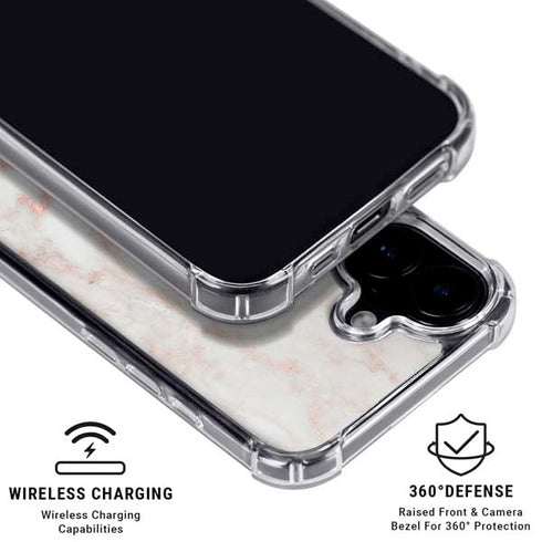 Rose Gold Marble iPhone 16 Plus MagSafe Case
