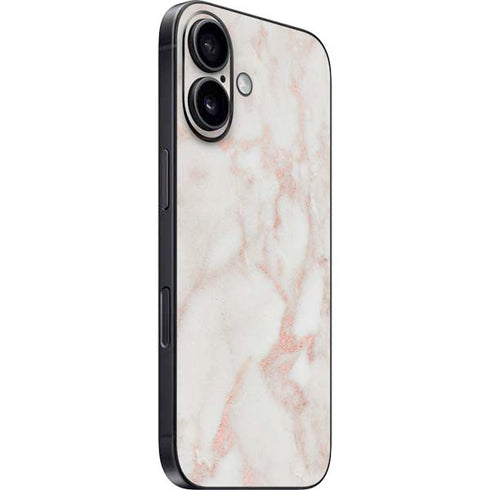 Rose Gold Marble iPhone 16 Plus Skin