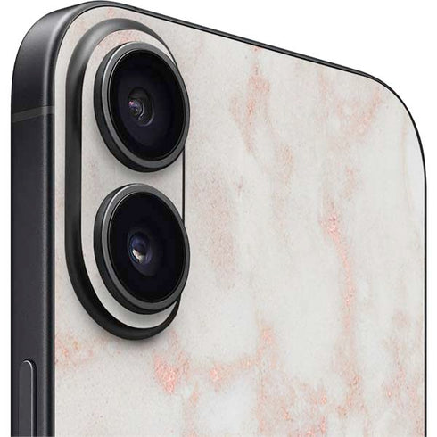 Rose Gold Marble iPhone 16 Plus Skin
