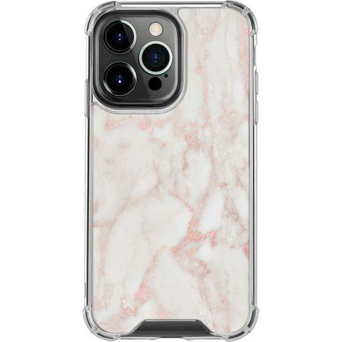 Rose Gold Marble iPhone 16 Pro Clear Case