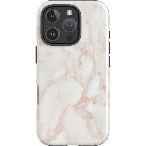 Rose Gold Marble iPhone 16 Pro Impact Case