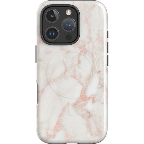 Rose Gold Marble iPhone 16 Pro Magsafe Impact Case
