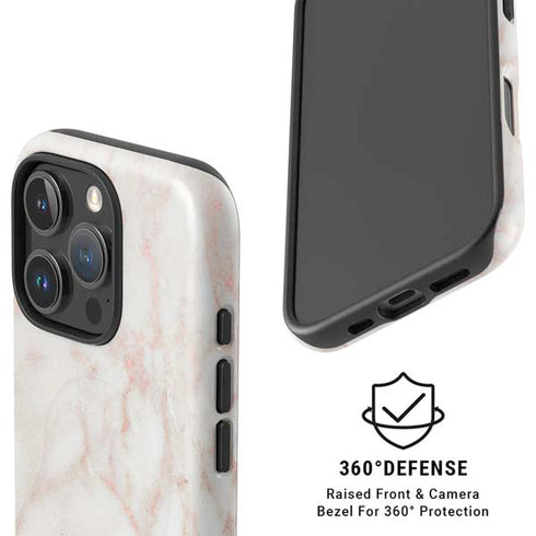 Rose Gold Marble iPhone 16 Pro Magsafe Impact Case