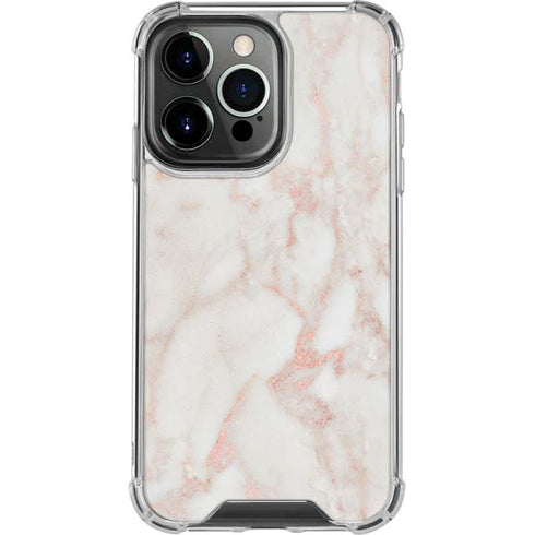 Rose Gold Marble iPhone 16 Pro Max Clear Case