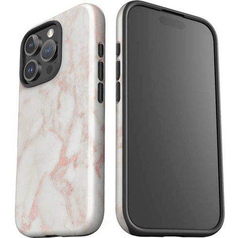 Rose Gold Marble iPhone 16 Pro Max Impact Case