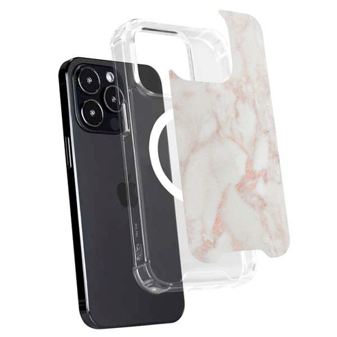 Rose Gold Marble iPhone 16 Pro Max MagSafe Case