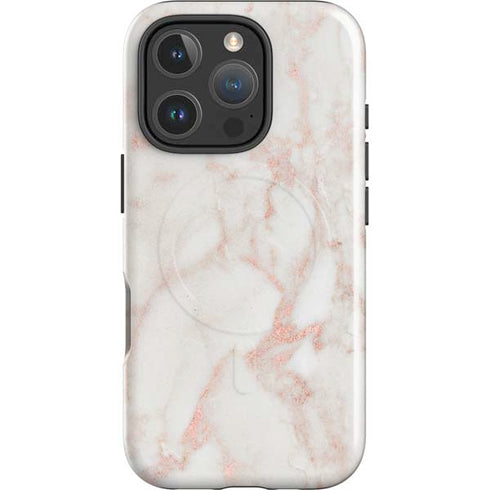 Rose Gold Marble iPhone 16 Pro Max Magsafe Impact Case