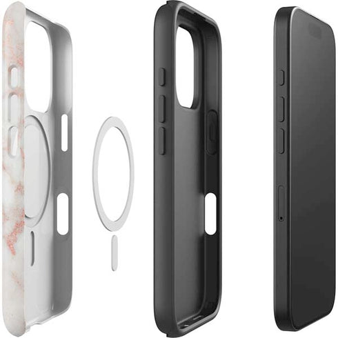 Rose Gold Marble iPhone 16 Pro Max Magsafe Impact Case