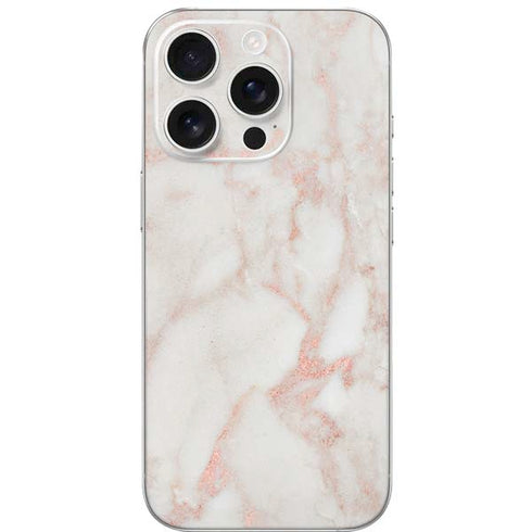 Rose Gold Marble iPhone 16 Pro Skin