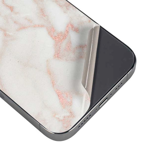 Rose Gold Marble iPhone 16 Pro Skin