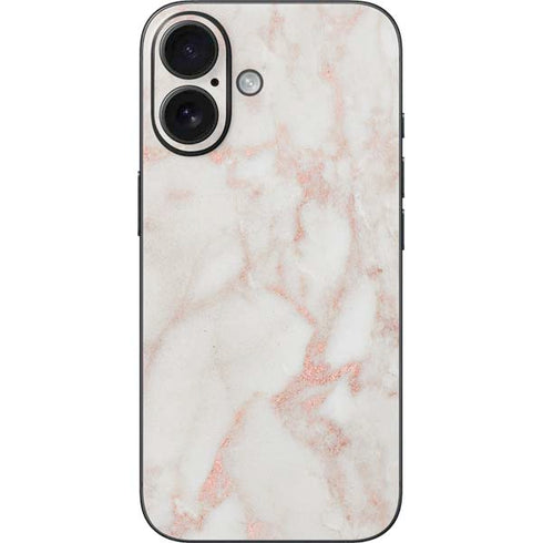 Rose Gold Marble iPhone 16 Skin