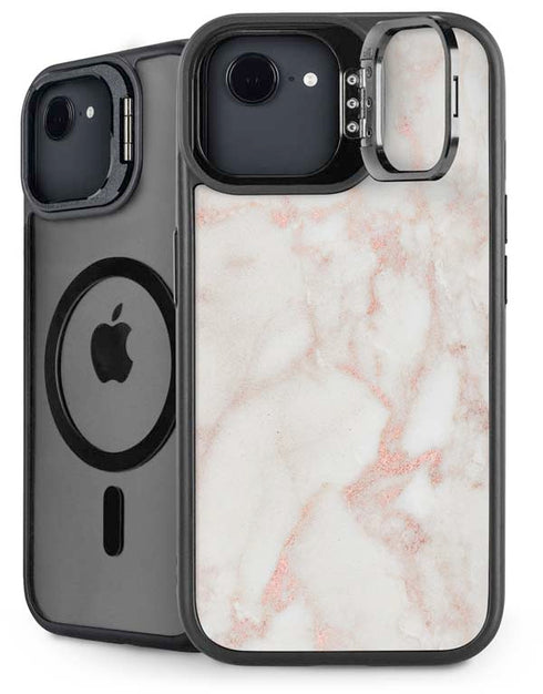 Rose Gold Marble iPhone 16e Kickstand Case