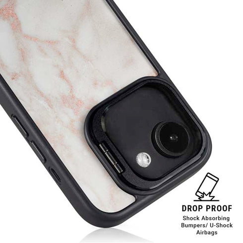 Rose Gold Marble iPhone 16e Kickstand Case