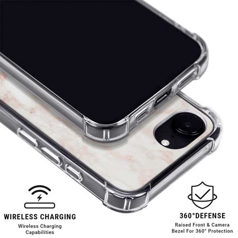 Rose Gold Marble iPhone 16e Clear Case