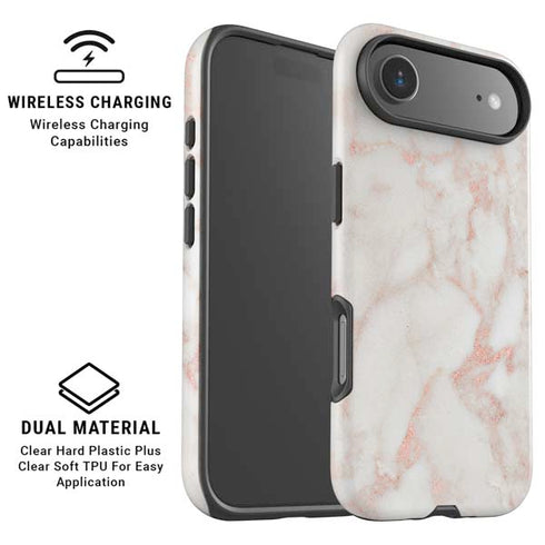 Rose Gold Marble iPhone 17 Air Magsafe Impact Case