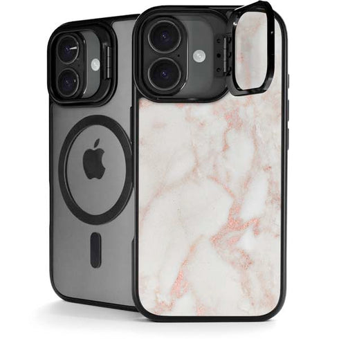 Rose Gold Marble iPhone 17 Kickstand Case