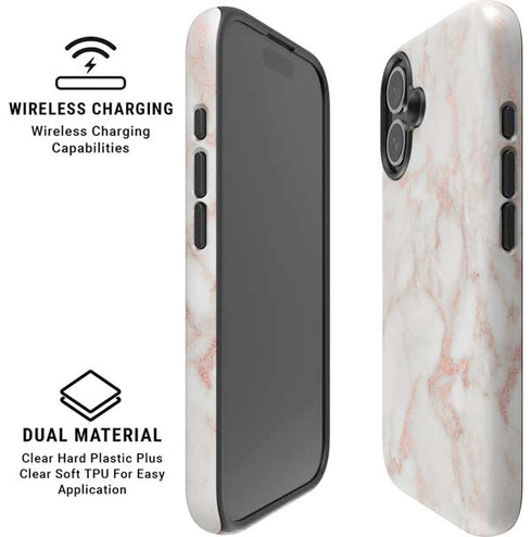 Rose Gold Marble iPhone 17 Magsafe Impact Case
