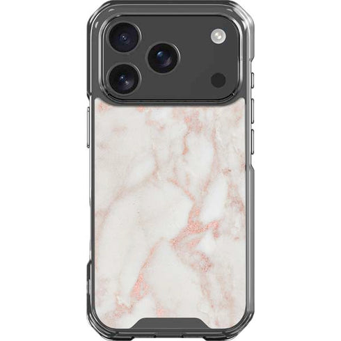 Rose Gold Marble iPhone 17 Pro Clear Case