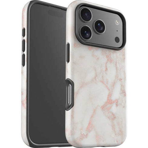 Rose Gold Marble iPhone 17 Pro Impact Case