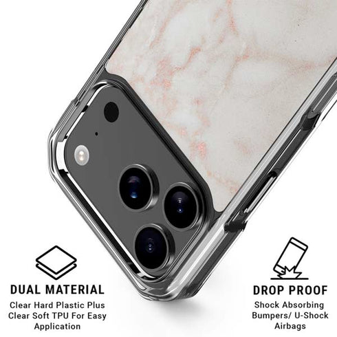 Rose Gold Marble iPhone 17 Pro MagSafe Case