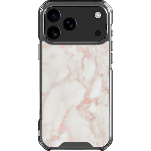 Rose Gold Marble iPhone 17 Pro Max Clear Case