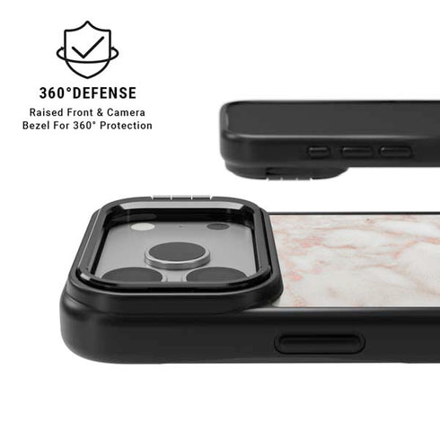 Rose Gold Marble iPhone 17 Pro Max Kickstand Case