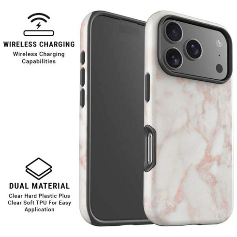 Rose Gold Marble iPhone 17 Pro Max Magsafe Impact Case