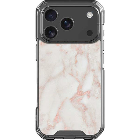 Rose Gold Marble iPhone 18 Pro Clear Case