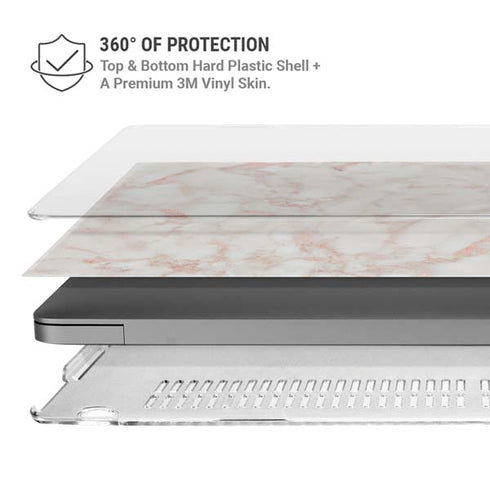 Rose Gold Marble MacBook Pro 14in (2021-24) Case plus Skin
