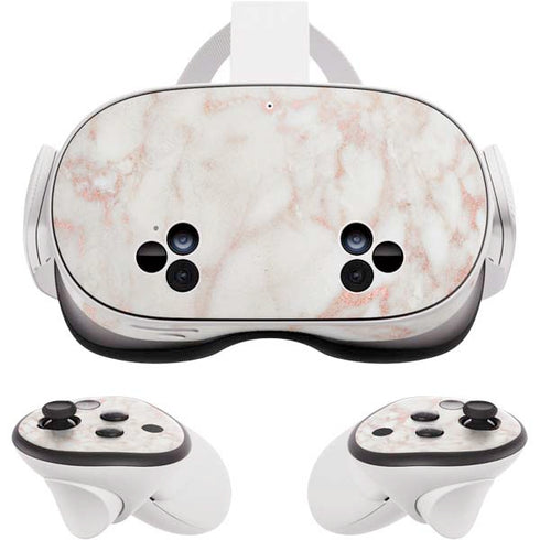 Rose Gold Marble Meta Quest 3S Skin
