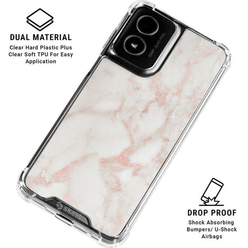 Rose Gold Marble Moto G Power 5G (2024) Clear Case