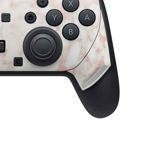 Rose Gold Marble Nintendo Switch 2 (2025) Pro Controller Skin