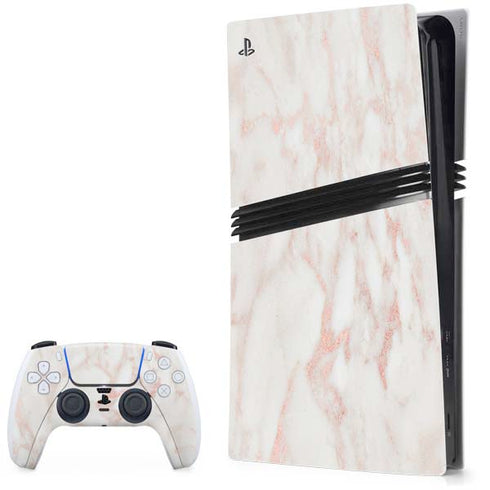 Rose Gold Marble PS5 Pro Bundle Skin